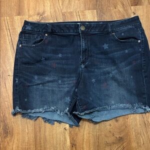 Lane Bryant Star Print Girlfriend Shorts - Mid-Rise Essential Stretch - Size 18
